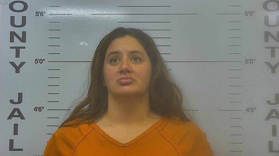 Mugshot of Alicia Fritts in orange jumpsuit