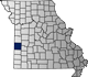 Map showing Vernon County location within the state of Missouri